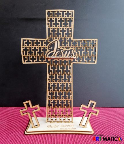 Drveni križ 3D Jesus