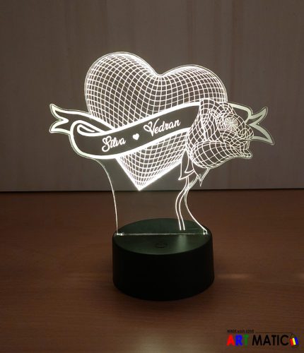 LED lampa SRCE I RUŽA