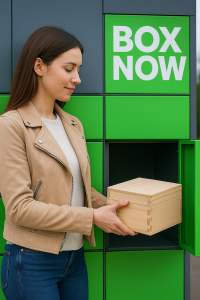 Kupac preuzima personalizirani poklon Art-Matic putem BoxNow dostave