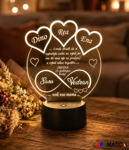Poklon za godišnjicu braka – Personalizirana LED lampa