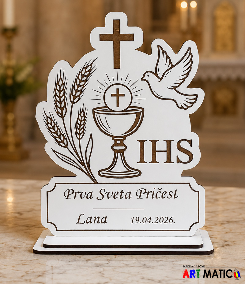 Uspomena na Prvu Pričest Lana – bijela stolna dekoracija Uspomena na Prvu Pricest 2 01